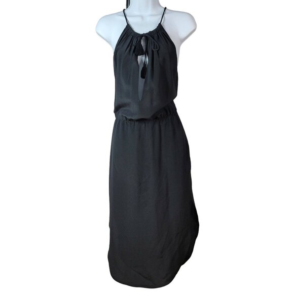 Gwen Stefani L.A.M.B. Silk Cocktail Dress Black Size 2 Sleeveless Pockets NWT - Picture 1 of 8